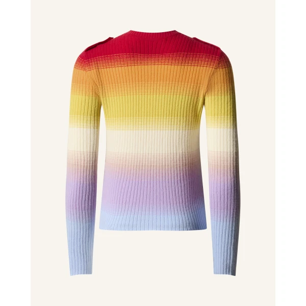 Perfect Moment Wool & Cashmere Rainbow Knit Top in Rainbow, view 6 | Sweaters | Luxury Shoes 