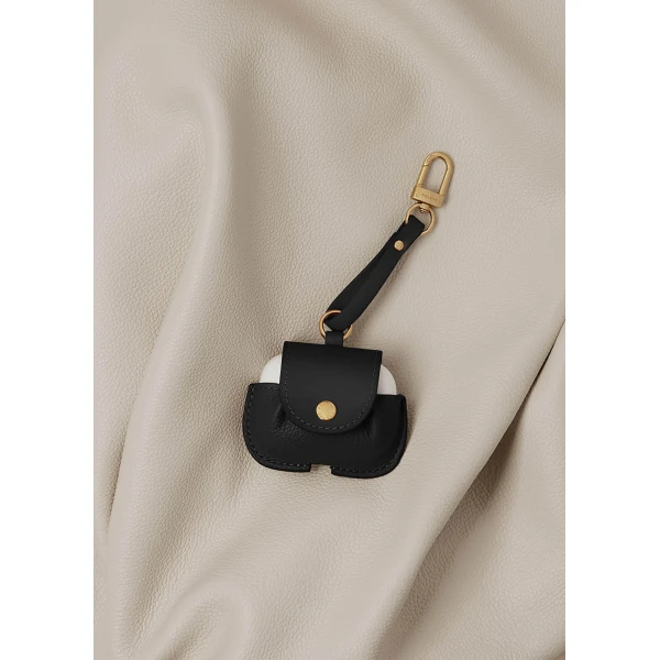 Polène AirPods Case in Duo Black, view 2 | Phone Cases | Luxury Shoes 
