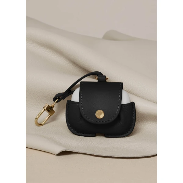 Polène AirPods Case in Duo Black, view 3 | Phone Cases | Luxury Shoes 