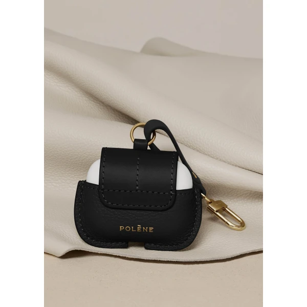 Polène AirPods Case in Duo Black, view 4 | Phone Cases | Luxury Shoes 