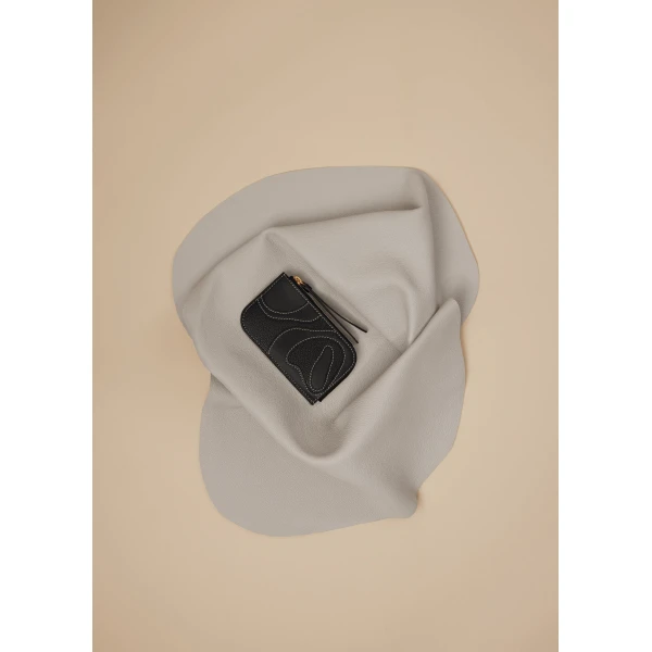 Polène Atla Card Holder in Duo Black, view 4 | Wallets & Purses | Luxury Shoes 