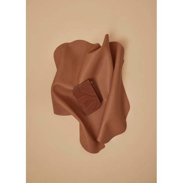 Polène Atla Card Holder in Duo Cognac, view 4 | Wallets & Purses | Luxury Shoes 