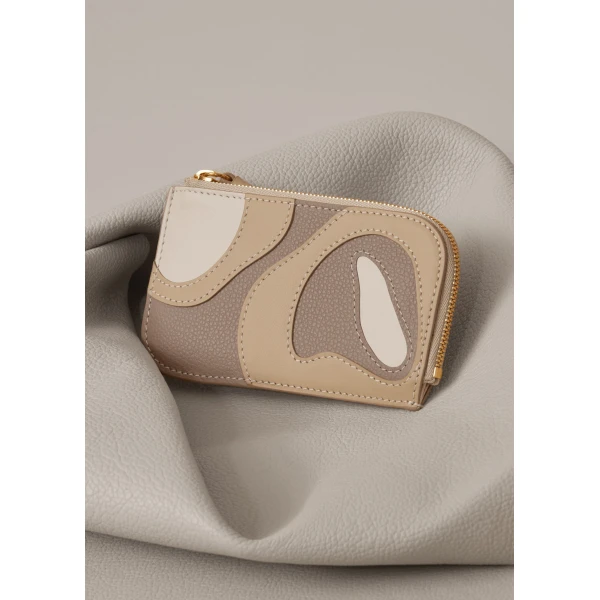 Polène Atla Card Holder in Trio Taupe, view 2 | Wallets & Purses | Luxury Shoes 