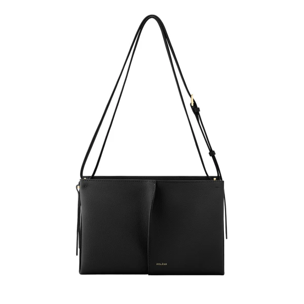 Polène Boky in Textured Black Bag | Shoulder & Crossbody Bags | Luxury Shoes 
