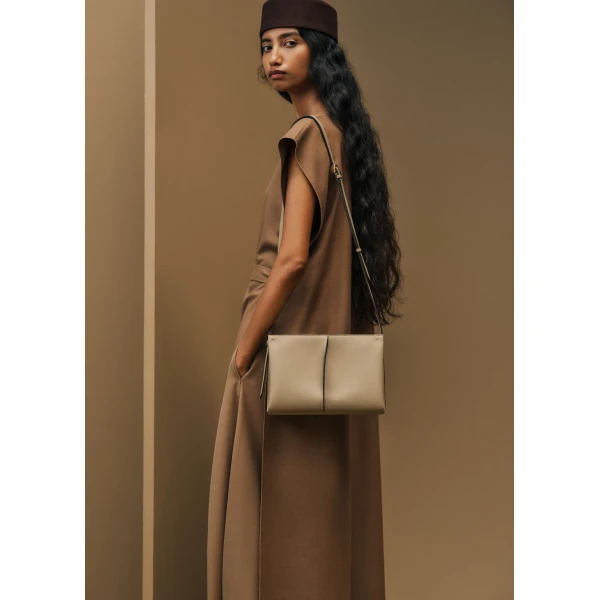 Polène Boky in Textured Desert Bag, view 3 | Shoulder & Crossbody Bags | Luxury Shoes 