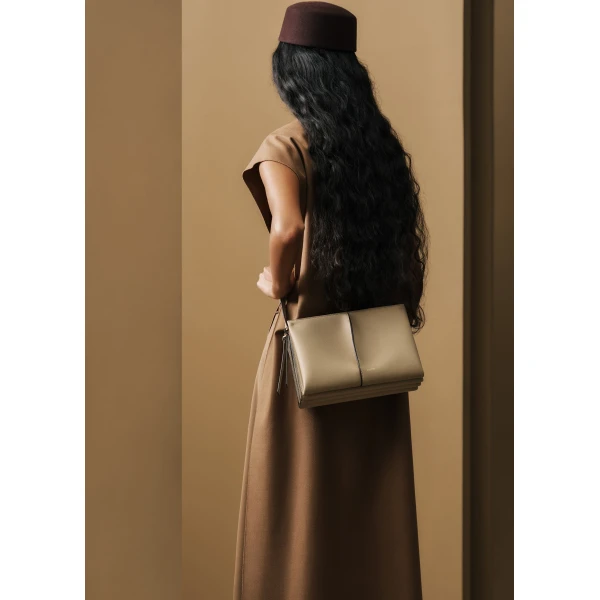 Polène Boky in Textured Desert Bag, view 5 | Shoulder & Crossbody Bags | Luxury Shoes 