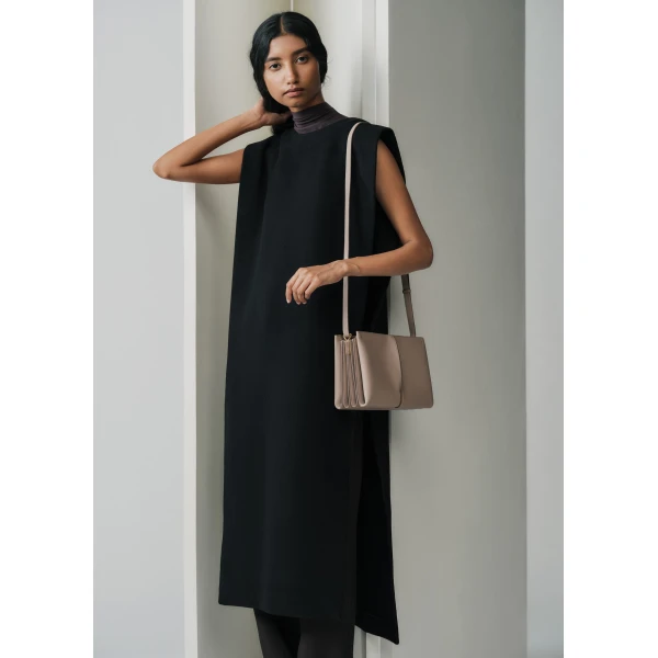 Polène Boky in Textured Taupe Bag, view 3 | Shoulder & Crossbody Bags | Luxury Shoes 