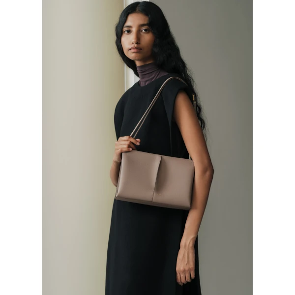 Polène Boky in Textured Taupe Bag, view 4 | Shoulder & Crossbody Bags | Luxury Shoes 