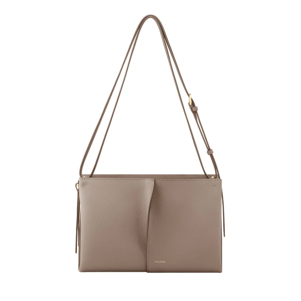 Polène Boky in Textured Taupe Bag | Shoulder & Crossbody Bags | Luxury Shoes 