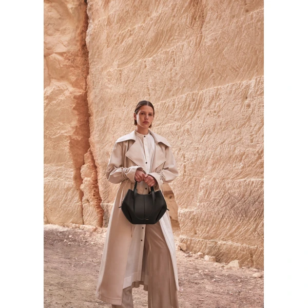 Polène Cyme Mini in Textured Black Bag, view 5 | Mini Bags | Luxury Shoes 