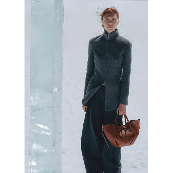 Polène Cyme Mini in Textured Cognac Bag, view 4 | Mini Bags | Luxury Shoes 