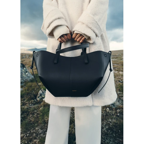 Polène Cyme Mini in Textured Deep Blue Bag, view 2 | Mini Bags | Luxury Shoes 
