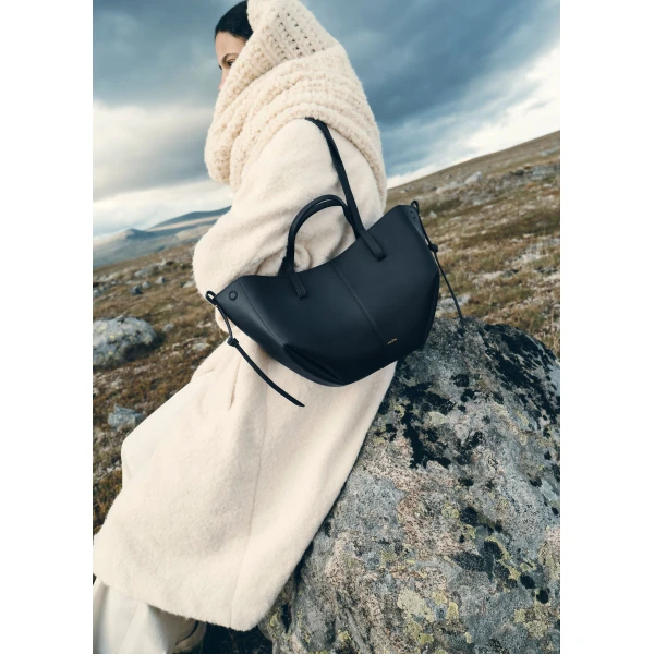Polène Cyme Mini in Textured Deep Blue Bag, view 4 | Mini Bags | Luxury Shoes 