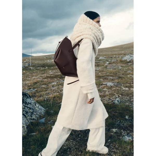 Polène Cyme Mini in Textured Plum Bag, view 4 | Mini Bags | Luxury Shoes 