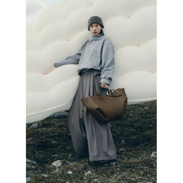 Polène Cyme in Textured Candied Chestnut Bag, view 2 | Totes & Top-Handle Bags | Luxury Shoes 