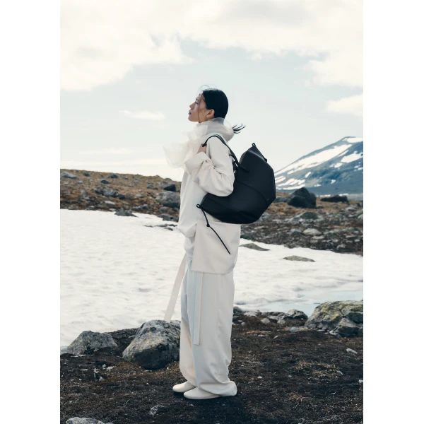 Polène Cyme in Textured Deep Blue Bag, view 2 | Totes & Top-Handle Bags | Luxury Shoes 