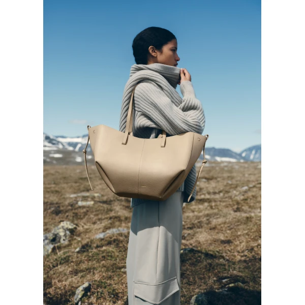 Polène Cyme in Textured Glade Bag, view 2 | Totes & Top-Handle Bags | Luxury Shoes 
