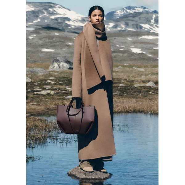 Polène Cyme in Textured Plum Bag, view 2 | Totes & Top-Handle Bags | Luxury Shoes 