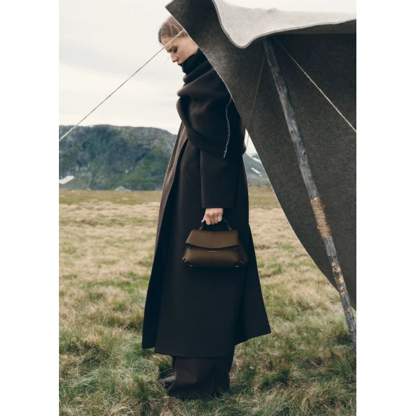Polène Mokki Mini in Textured Candied Chestnut Bag, view 2 | Mini Bags | Luxury Shoes 