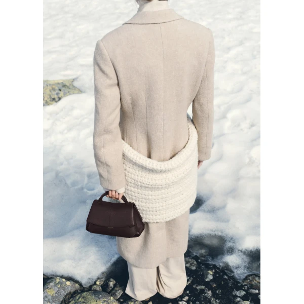 Polène Mokki Mini in Textured Plum Bag, view 2 | Mini Bags | Luxury Shoes 