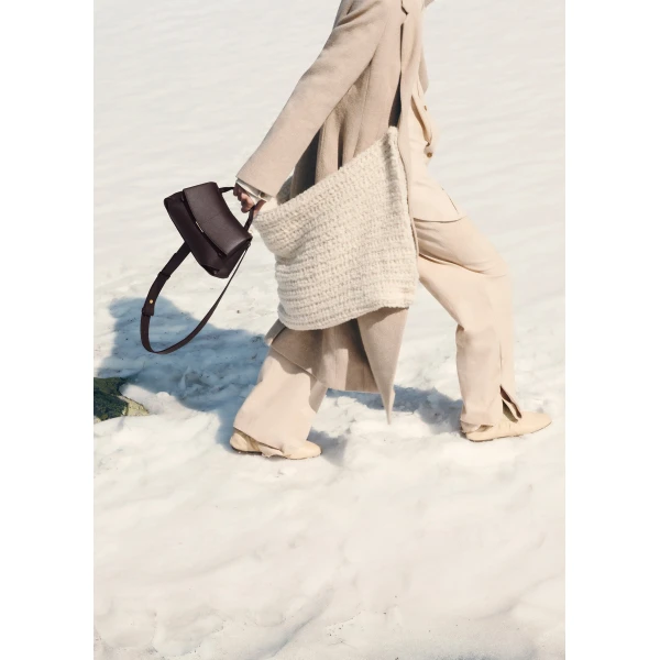 Polène Mokki Mini in Textured Plum Bag, view 3 | Mini Bags | Luxury Shoes 