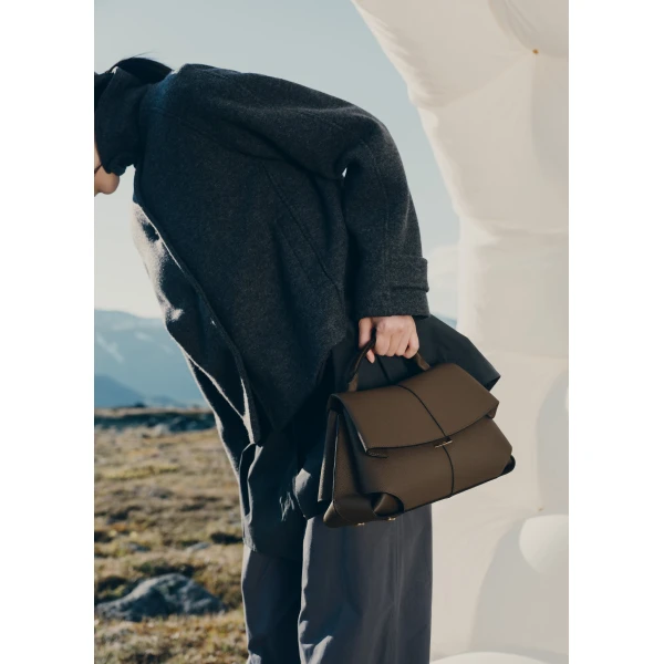 Polène Mokki in Textured Candied Chestnut Bag, view 5 | Shoulder & Crossbody Bags | Luxury Shoes 