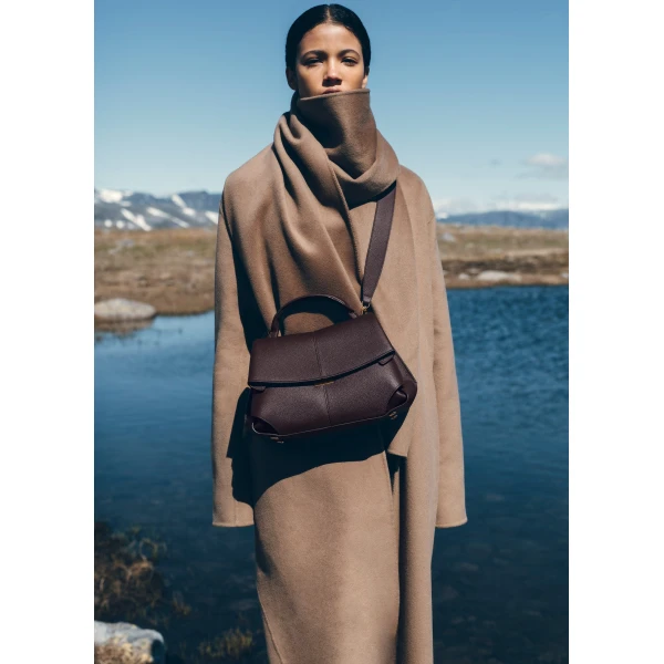 Polène Mokki in Textured Plum Bag, view 2 | Shoulder & Crossbody Bags | Luxury Shoes 