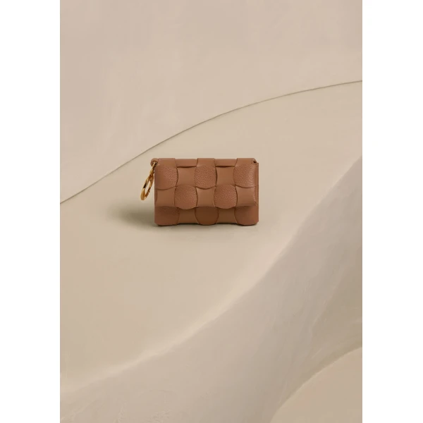 Polène Neiti Card Holder in Duo Camel, view 2 | Wallets & Purses | Luxury Shoes 