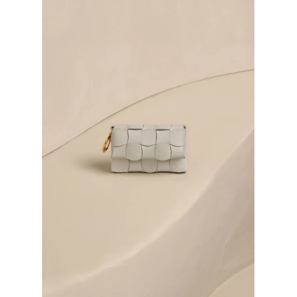 Polène Neiti Card Holder in Duo Chalk, view 2 | Wallets & Purses | Luxury Shoes 