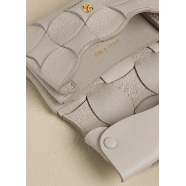 Polène Neiti Card Holder in Duo Chalk, view 3 | Wallets & Purses | Luxury Shoes 