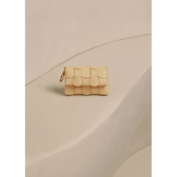 Polène Neiti Card Holder in Duo Wheat, view 2 | Wallets & Purses | Luxury Shoes 