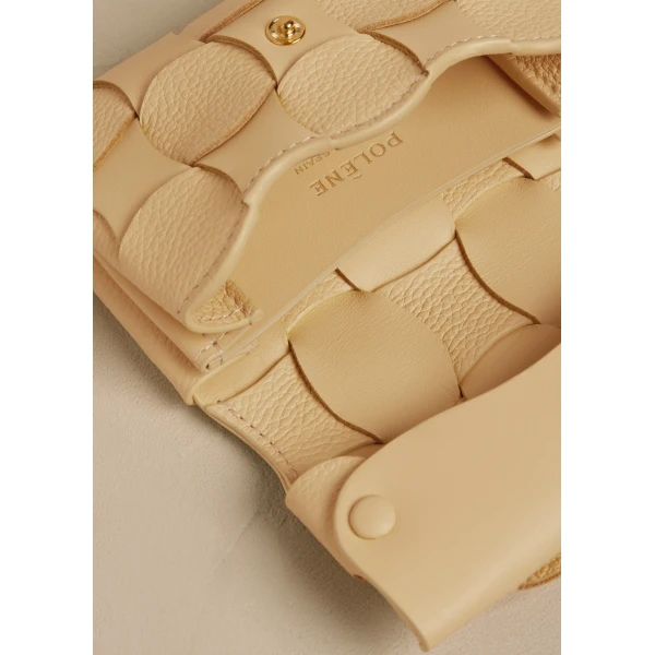 Polène Neiti Card Holder in Duo Wheat, view 3 | Wallets & Purses | Luxury Shoes 