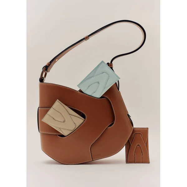 Polène Nodde Card Holder in Cognac, view 3 | Wallets & Purses | Luxury Shoes 