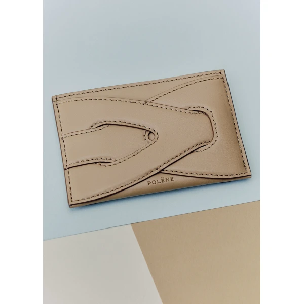 Polène Nodde Card Holder in Sand, view 2 | Wallets & Purses | Luxury Shoes 
