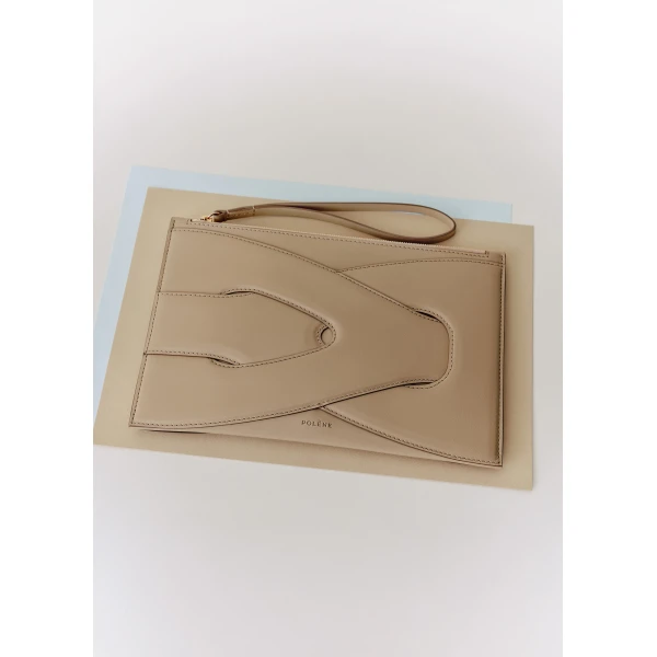 Polène Nodde Pouch in Sand, view 4 | Wallets & Purses | Luxury Shoes 