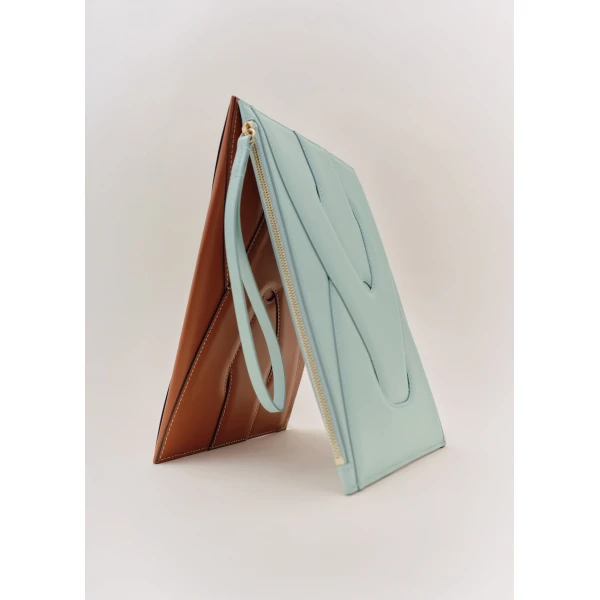 Polène Nodde Pouch in Sea Foam, view 3 | Wallets & Purses | Luxury Shoes 