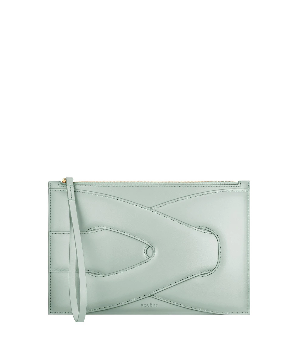 Polène Nodde Pouch in Sea Foam Polène Nodde Pouch in Sea Foam | Wallets & Purses | Luxury Shoes