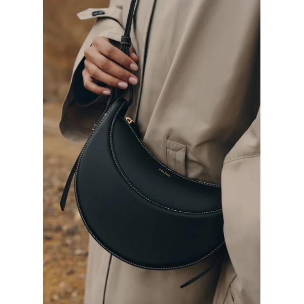 Polène Numéro Dix in Smooth Black Bag, view 3 | Shoulder & Crossbody Bags | Luxury Shoes 