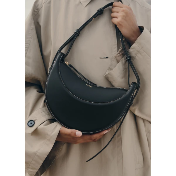 Polène Numéro Dix in Smooth Black Bag, view 5 | Shoulder & Crossbody Bags | Luxury Shoes 