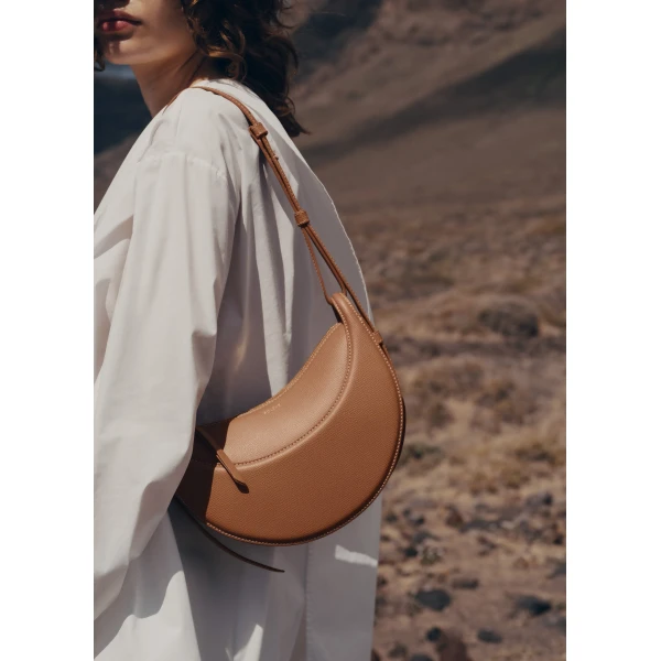 Polène Numéro Dix in Textured Camel Bag, view 4 | Shoulder & Crossbody Bags | Luxury Shoes 