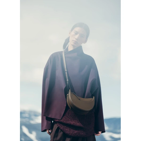 Polène Numéro Dix in Textured Candied Chestnut Bag, view 3 | Shoulder & Crossbody Bags | Luxury Shoes 