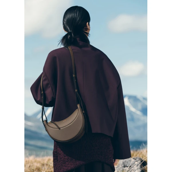 Polène Numéro Dix in Textured Candied Chestnut Bag, view 5 | Shoulder & Crossbody Bags | Luxury Shoes 