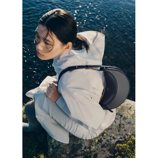 Polène Numéro Dix in Textured Deep Blue Bag, view 3 | Shoulder & Crossbody Bags | Luxury Shoes 