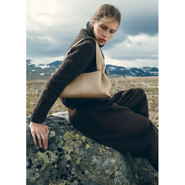 Polène Numéro Neuf East West in Textured Glade Bag, view 2 | Shoulder & Crossbody Bags | Luxury Shoes 