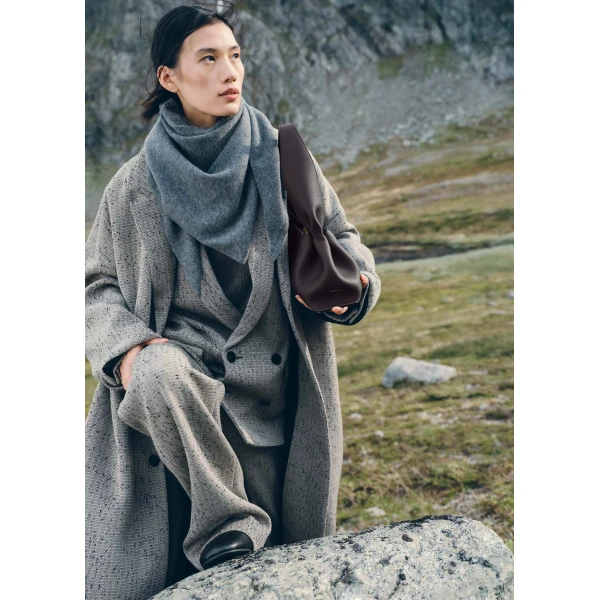 Polène Numéro Neuf East West in Textured Plum Bag, view 3 | Shoulder & Crossbody Bags | Luxury Shoes 