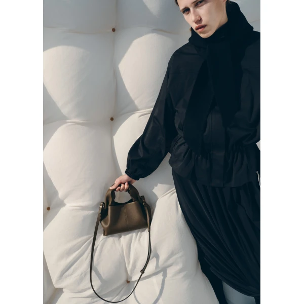 Polène Numéro Neuf Mini in Textured Candied Chestnut Bag, view 3 | Mini Bags | Luxury Shoes 