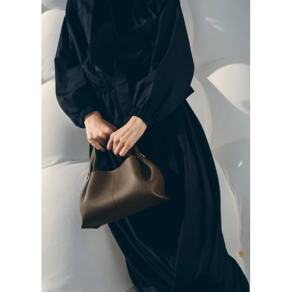 Polène Numéro Neuf Mini in Textured Candied Chestnut Bag, view 4 | Mini Bags | Luxury Shoes 