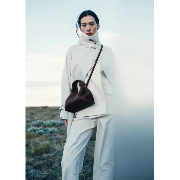 Polène Numéro Neuf Mini in Textured Plum Bag, view 2 | Mini Bags | Luxury Shoes 