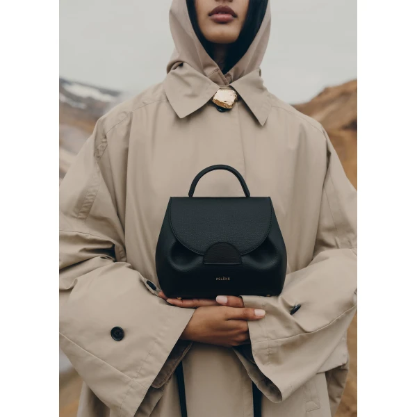 Polène Numéro Un Nano in Textured Black Bag, view 5 | Mini Bags | Luxury Shoes 