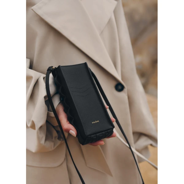 Polène Onda Phone Case in Black, view 3 | Phone Cases | Luxury Shoes 